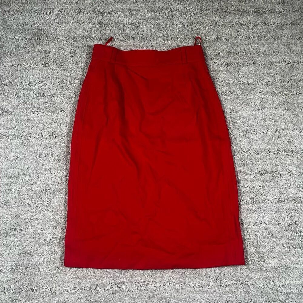 Vintage Escada Red Knee Length Straight A Line Women’s Business Skirt